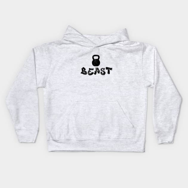 Kettlebell BEAST black Kids Hoodie by Dmitri